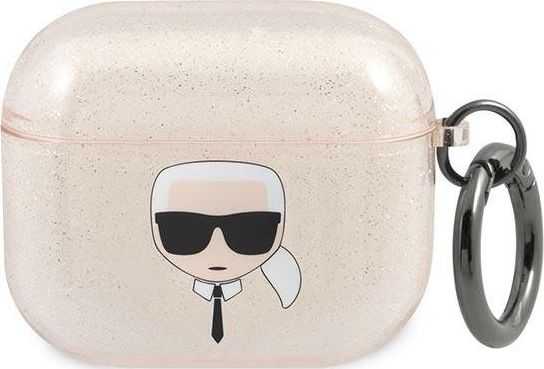 Mbulesë mbrojtëse Karl Lagerfeld KLA3UKHGD, për AirPods 3, TPU, ngjyrë ari me glitter