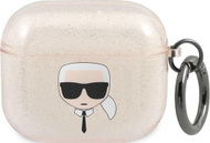 Mbulesë mbrojtëse Karl Lagerfeld KLA3UKHGD, për AirPods 3, TPU, ngjyrë ari me glitter