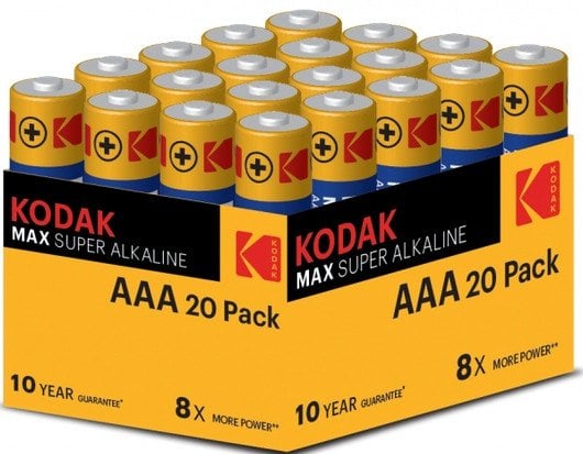 Алкални батерии Kodak MAX AAA, пакување 20 парчиња
