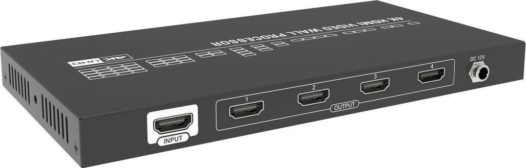Video wall processor Vivolink VLVW1X4, 4K në hyrje, 4 dalje HDMI, i zi