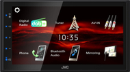Moniceiver për veturë JVC KWM180DBT, Double DIN, Bluetooth hands free, DAB+, lidhje për kamerë të pasme