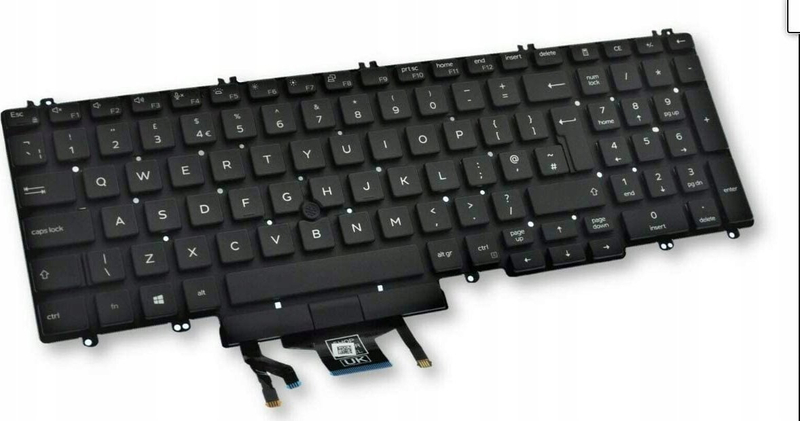 Tastierë laptopi Dell UK, layout anglisht UK, me numpad, e zezë