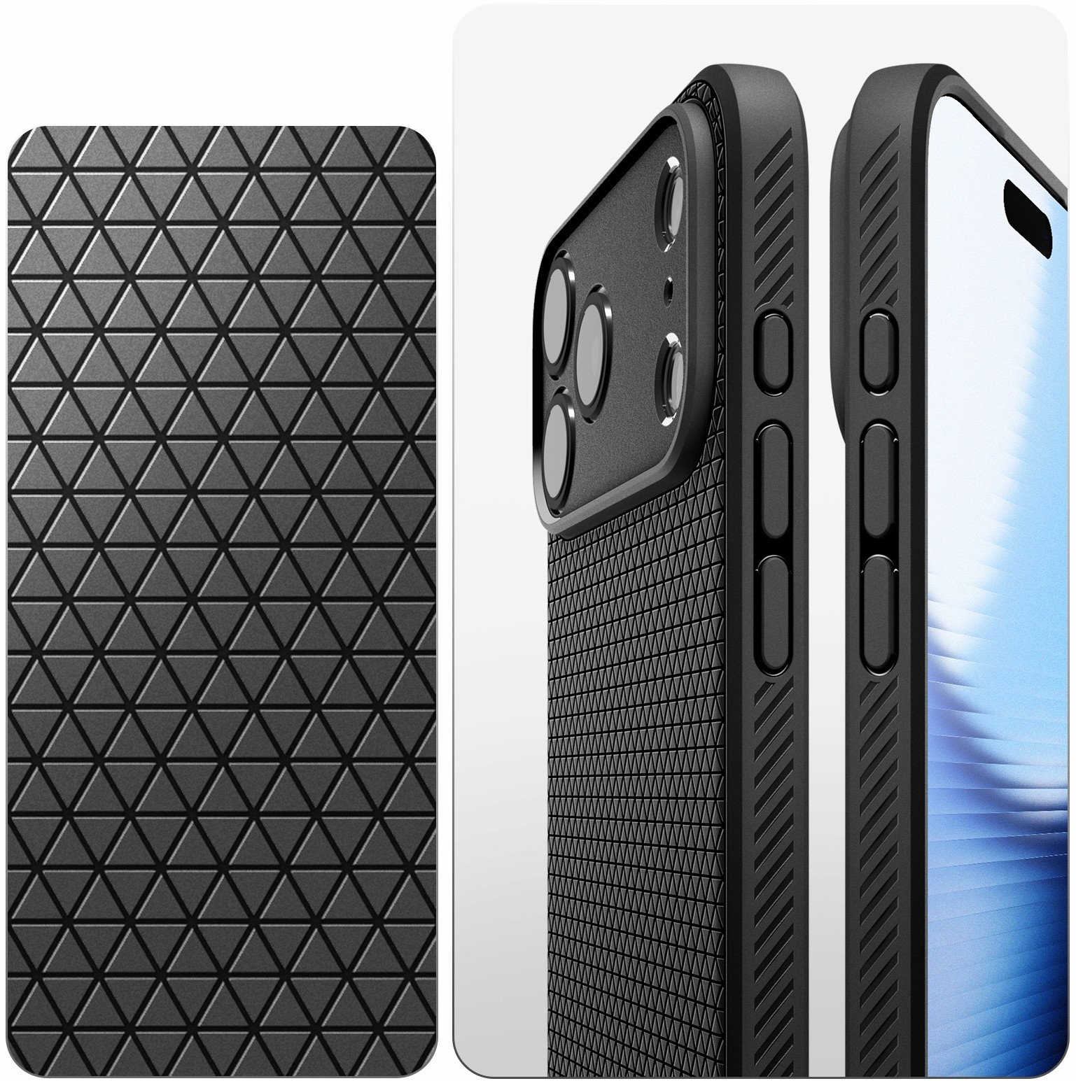 Mbrojtëse telefoni Spigen Liquid Air për iPhone 17 Pro, profil i hollë, Matte Black, e zezë