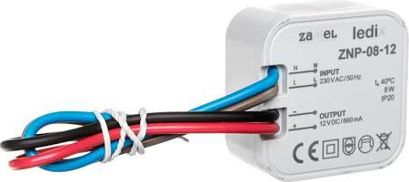 Furnizues energjie Zamel LDX10000028, LED, 12V DC 8W, i bardhë