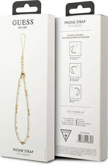 Varëse telefoni Guess GUSTPEARW Heishi Beads, e bardhë