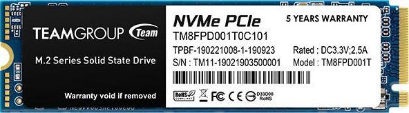 Disk SSD TeamGroup MP33 Pro, 1TB, M.2 2280 PCI-E x4 Gen3 NVMe