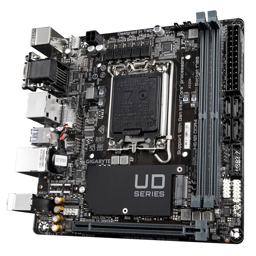 Pllakë amë Gigabyte H610I DDR4, mini ITX, LGA 1700, e zezë