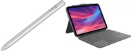 Set aksesorësh Logitech Crayon Stylus Silver dhe Combo Touch Case për iPad 10th Gen, tastierë me trackpad, gri