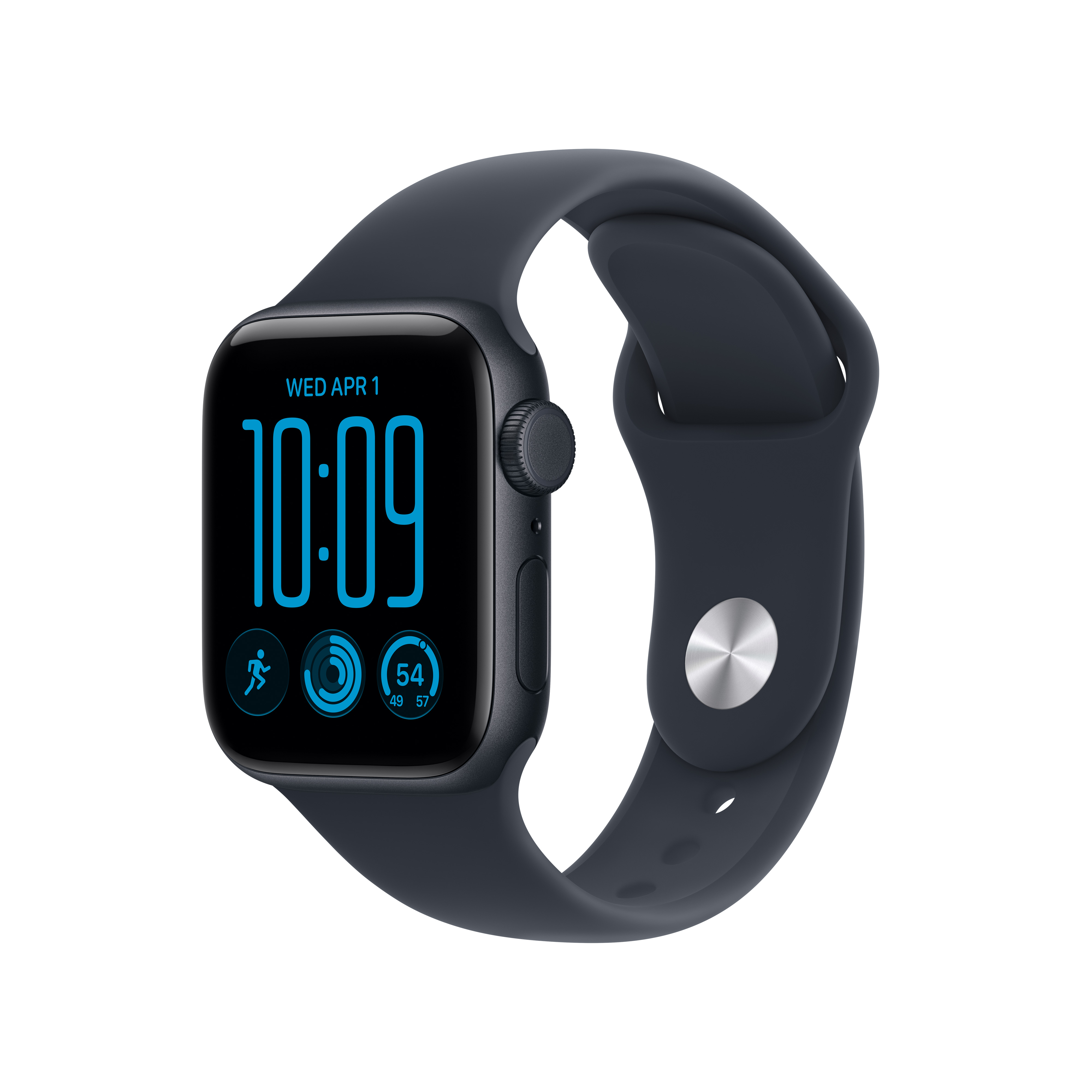 Apple Watch SE3 v2 GPS + Cellular 40mm Midnight Aluminum Case with Navy Blue Sport Band, M/L