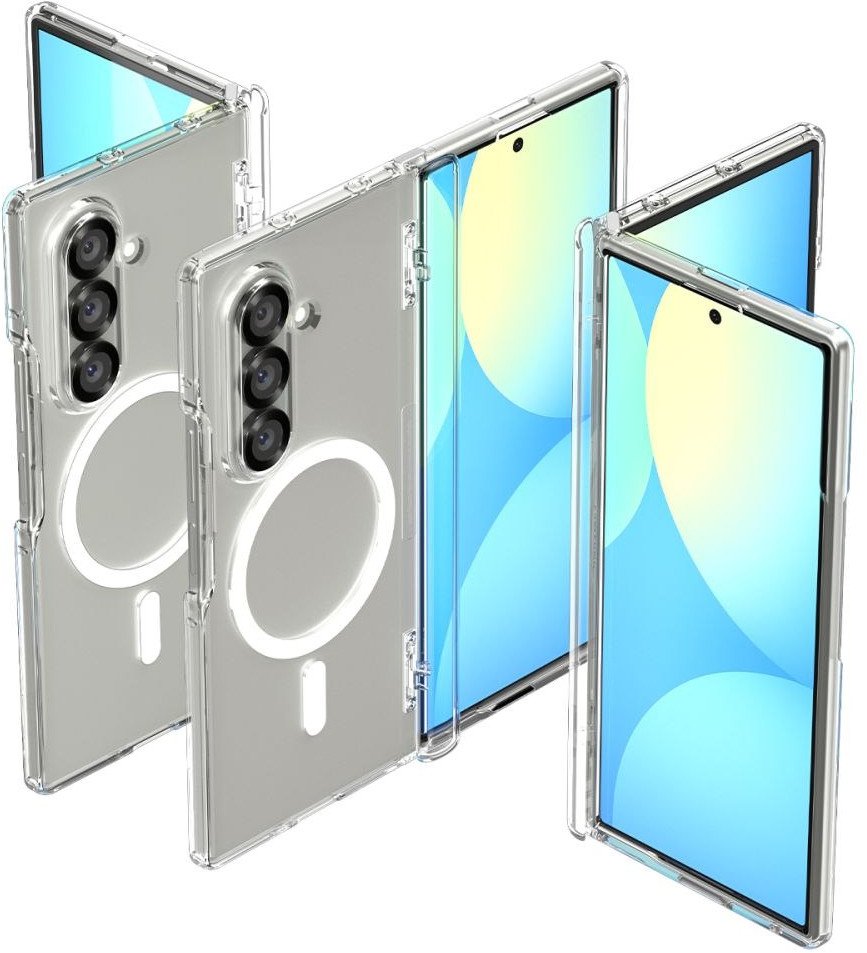 Mbrojtëse telefoni Spigen Ultra Hybrid Pro MagSafe, për Samsung Galaxy Z Fold7, transparente, me detaje të bardha