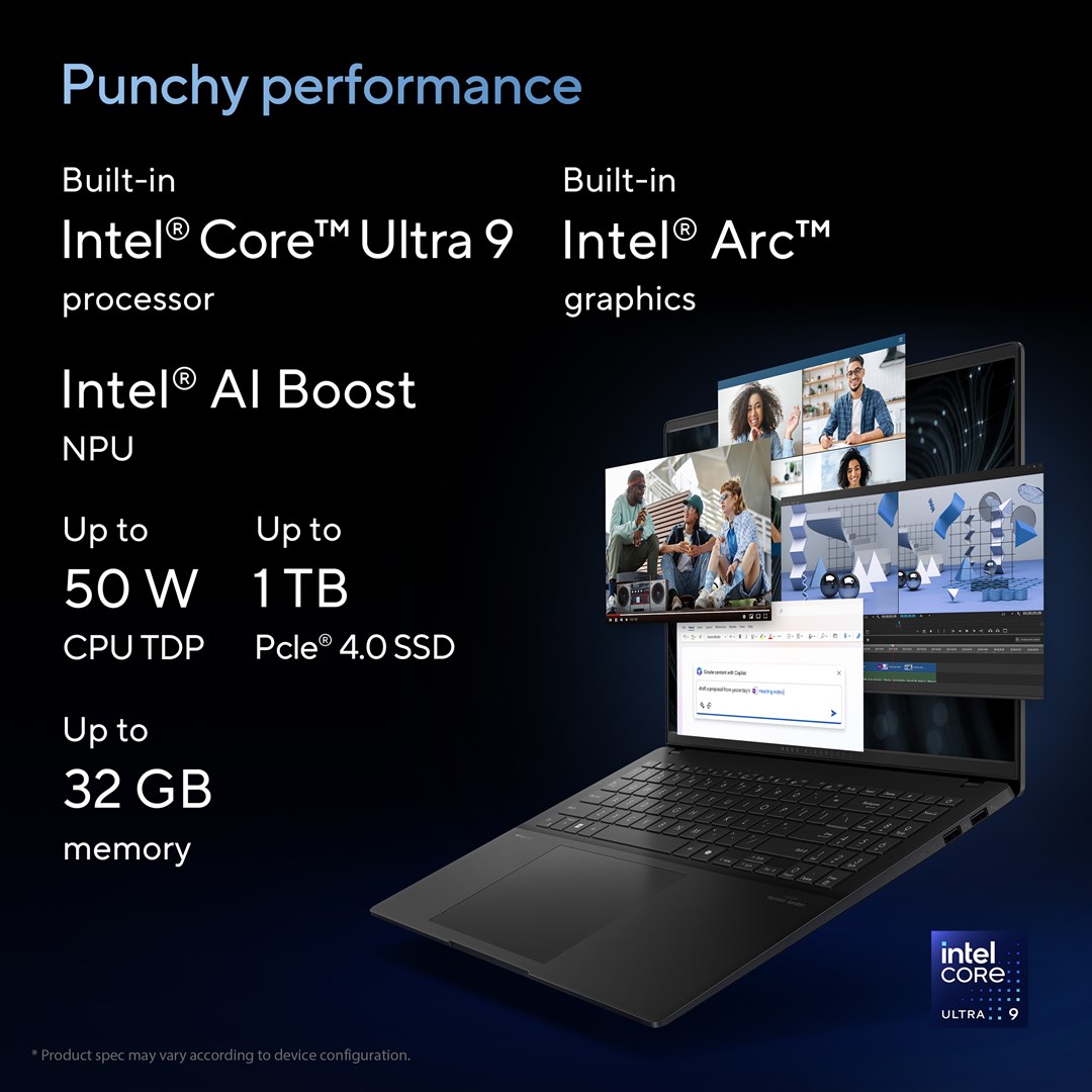 Laptop ASUS Vivobook S, 16", Intel 155H, 32 GB RAM, 1 TB SSD, i kaltër