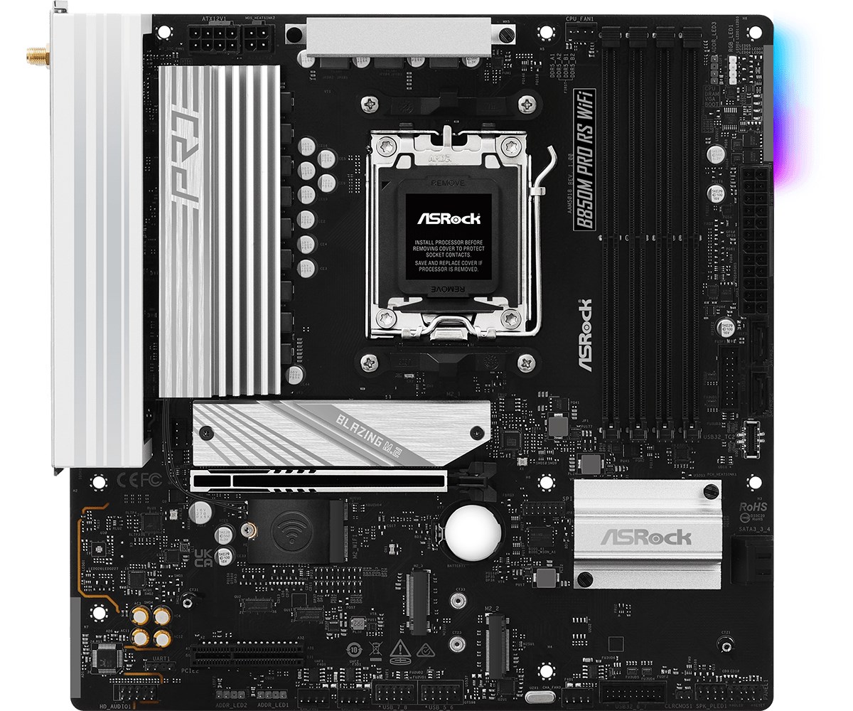 Pllakë amë ASRock B850M Pro RS WiFi, Socket AM5, DDR5, e zezë