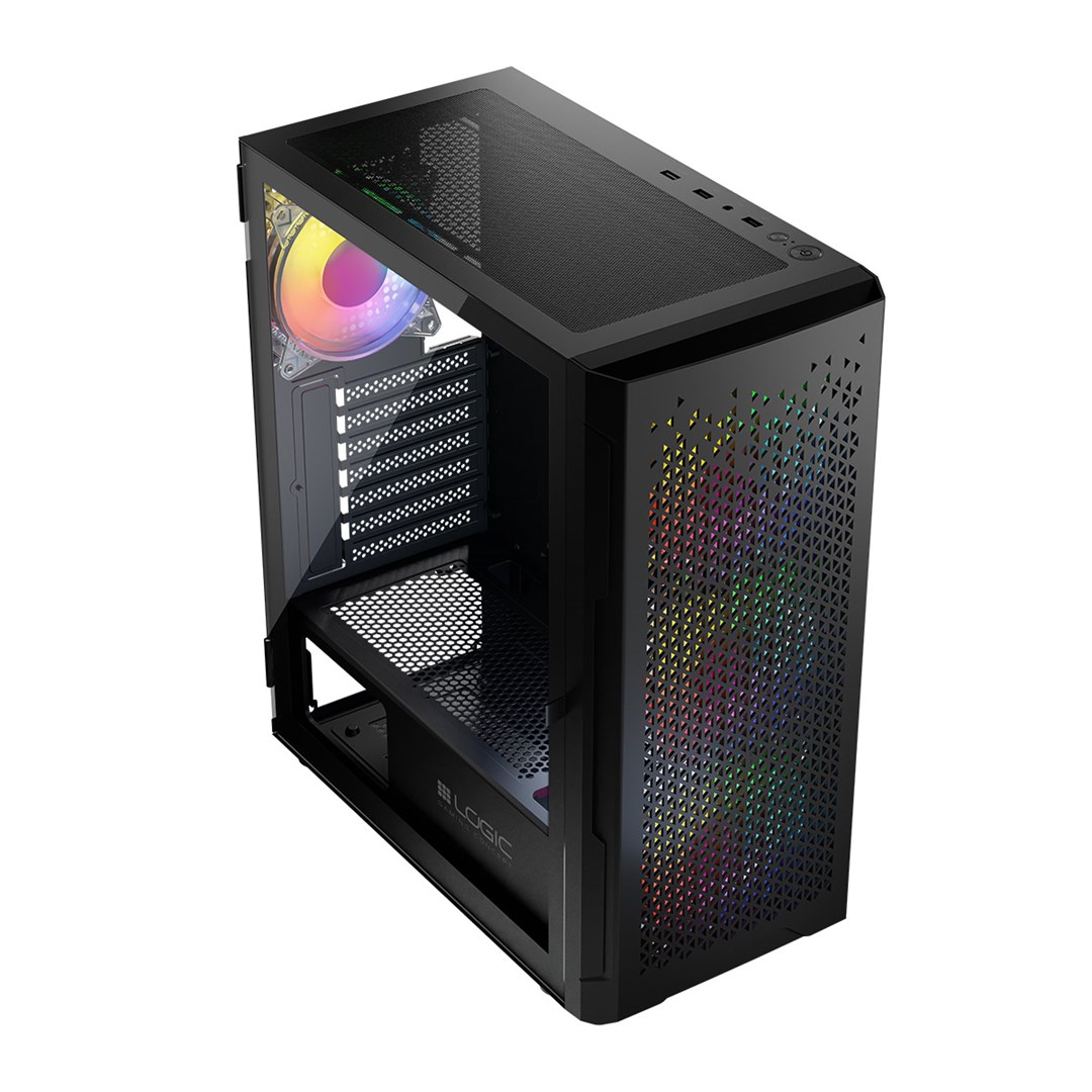 Kutia kompjuterike Logic Concept Aramis, MIDI Tower, ARGB, e zezë