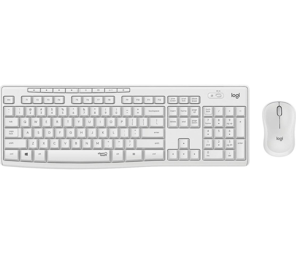 Сет тастатура и глушец Logitech MK295, безжичен, бел