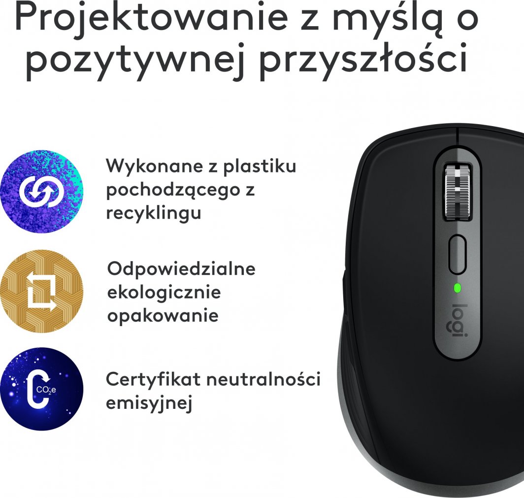 Maus Logitech Anywhere, wireless, Bluetooth, USB-C, i hirt