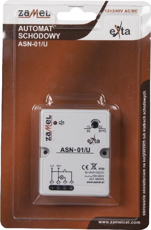 Kohëmatës shkalle Zamel ASN-01/U, 12-240V AC/DC, 16A, i bardhë