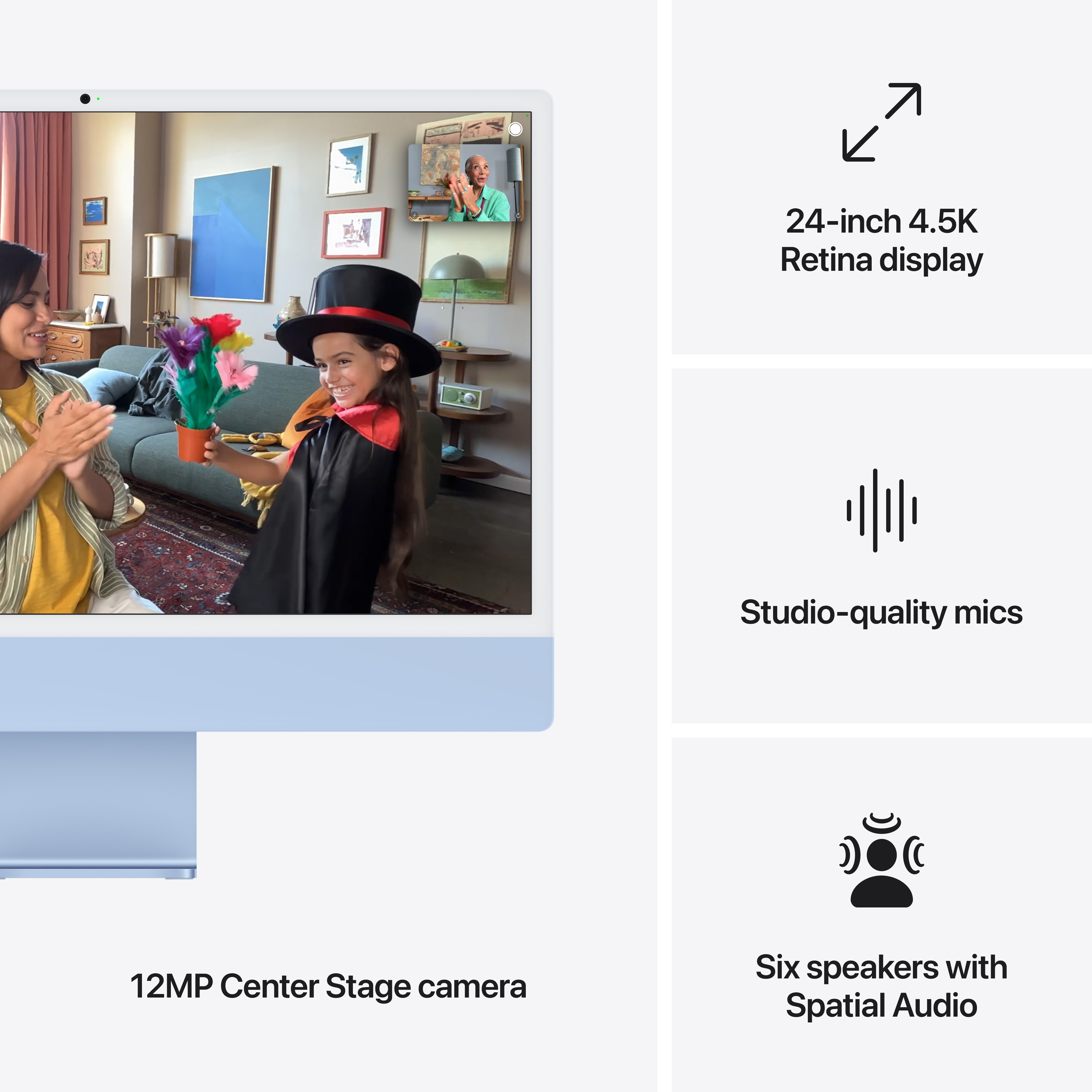 Apple iMac 24", M4 8‑core, 16GB, 256GB SSD, 8‑core GPU, Blue