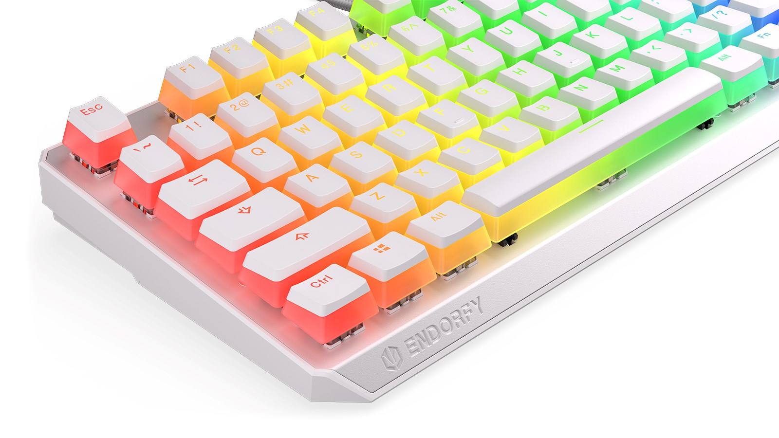 Tastierë mekanike Gaming Endorfy THOCK TKL OWH P, USB, Kailh Brown, RGB, e bardhë