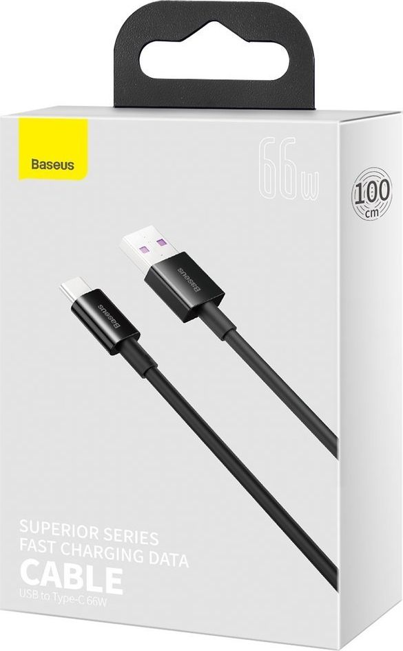 Kabllo USB Baseus BSU2667BLK, USB A në USB C, 1 m, 66W, e zezë