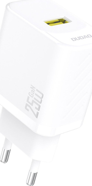 Karikues USB Dudao A27S, 25W GaN, Quick Charge 3.0, i bardhë