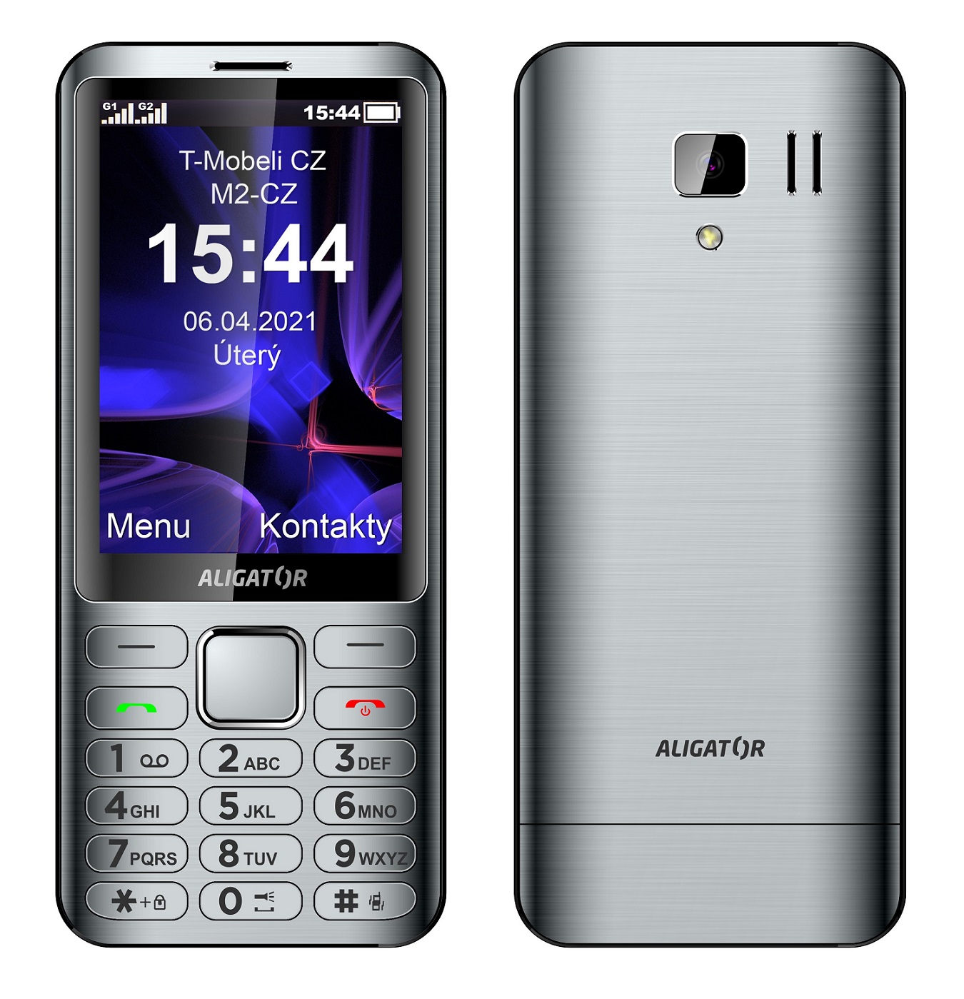 Telefoni Aligator D950, Dual SIM, 3.5", argjendtë