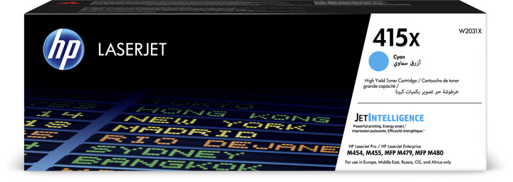 Ngjyrë HP W2031X no. 415X (6000 fq.), cyan