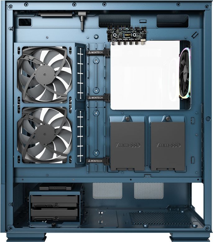 Kasë Montech SKY TWO ARGB, e kaltër, Midi Tower