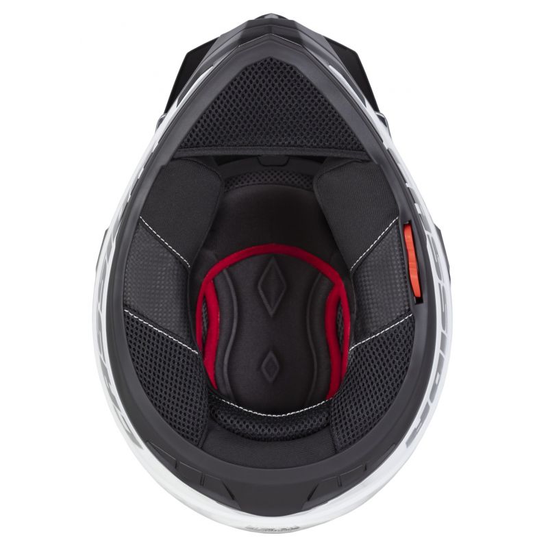 Helmetë moto CASSIDA Tour 2.0 X-tra, me peak, ECE 22.06, e bardhë e kuqe e zezë, madhësia XL