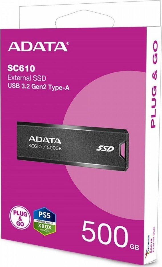 Pendrive ADATA SC610, 500GB, USB Type A, i zi e kuqe