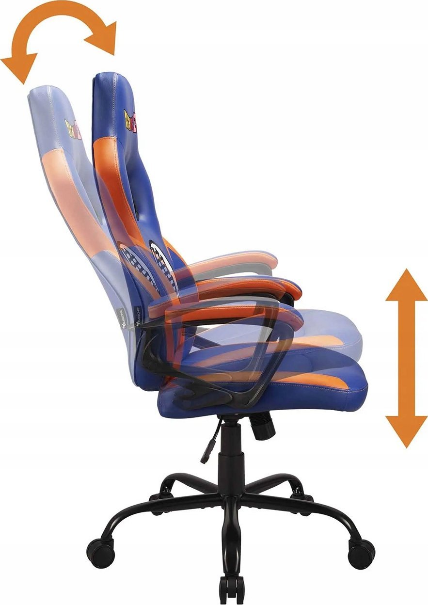 Karrige gaming Dragon Ball Z, ergonomike, me mbështetëse krahësh, shumëngjyrëshe