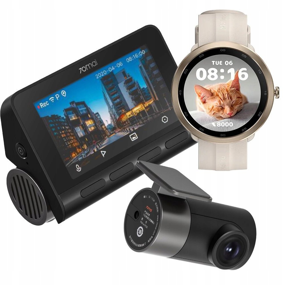 Set kamerë makine 70mai A800S 4K me RC06 dhe orë Maimo WT2001 GPS, ari