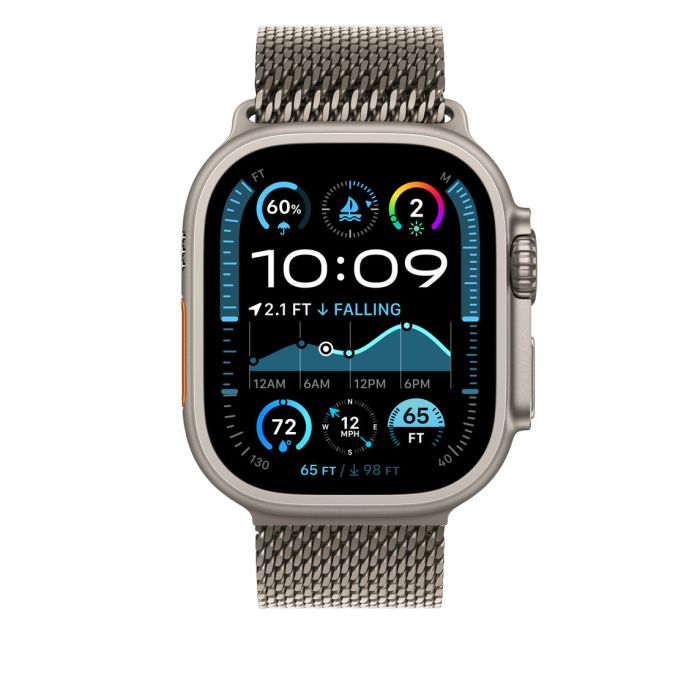 Apple Watch 49mm Milanese Loop, Natural Titanium Milanese Loop, S