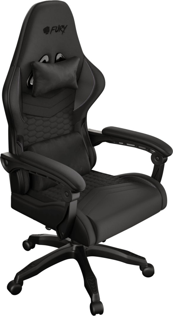 Karrige gaming Fury Shinai S4, ergonomike, me jastëkë veluri, e zezë