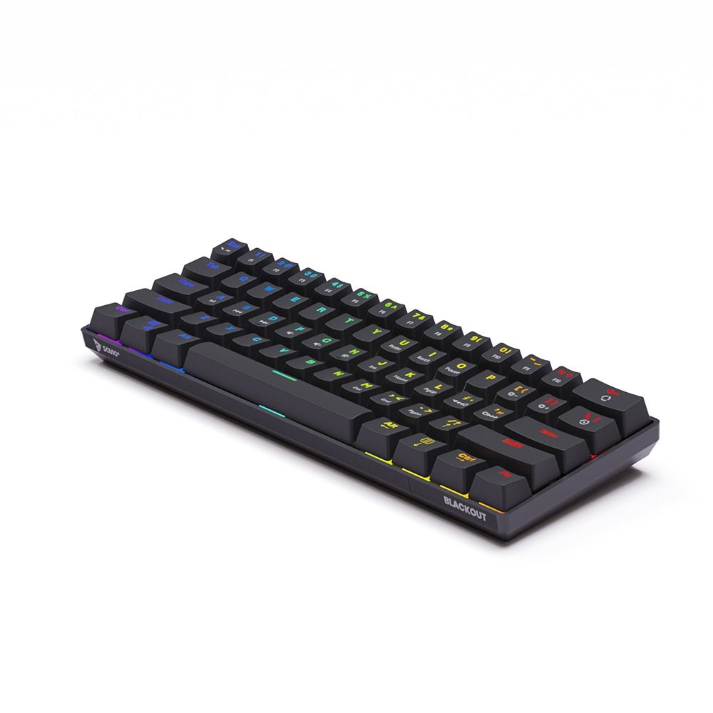 Tastierë mekanike Gaming Savio BLACKOUT, USB, Outemu Brown,RGB, e zezë