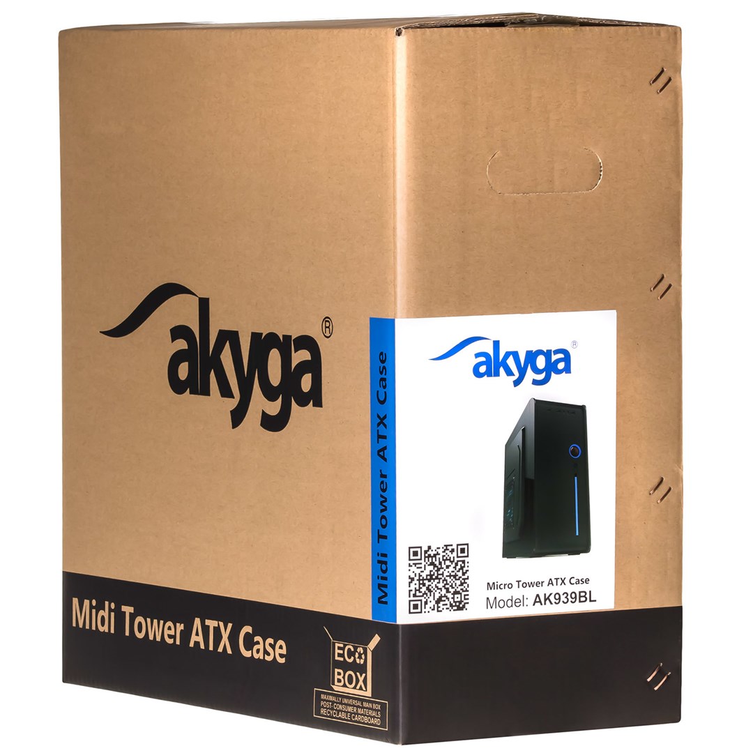Kuti kompjuteri Akyga AK939BL, Midi Tower, ATX Micro ATX, e zezë