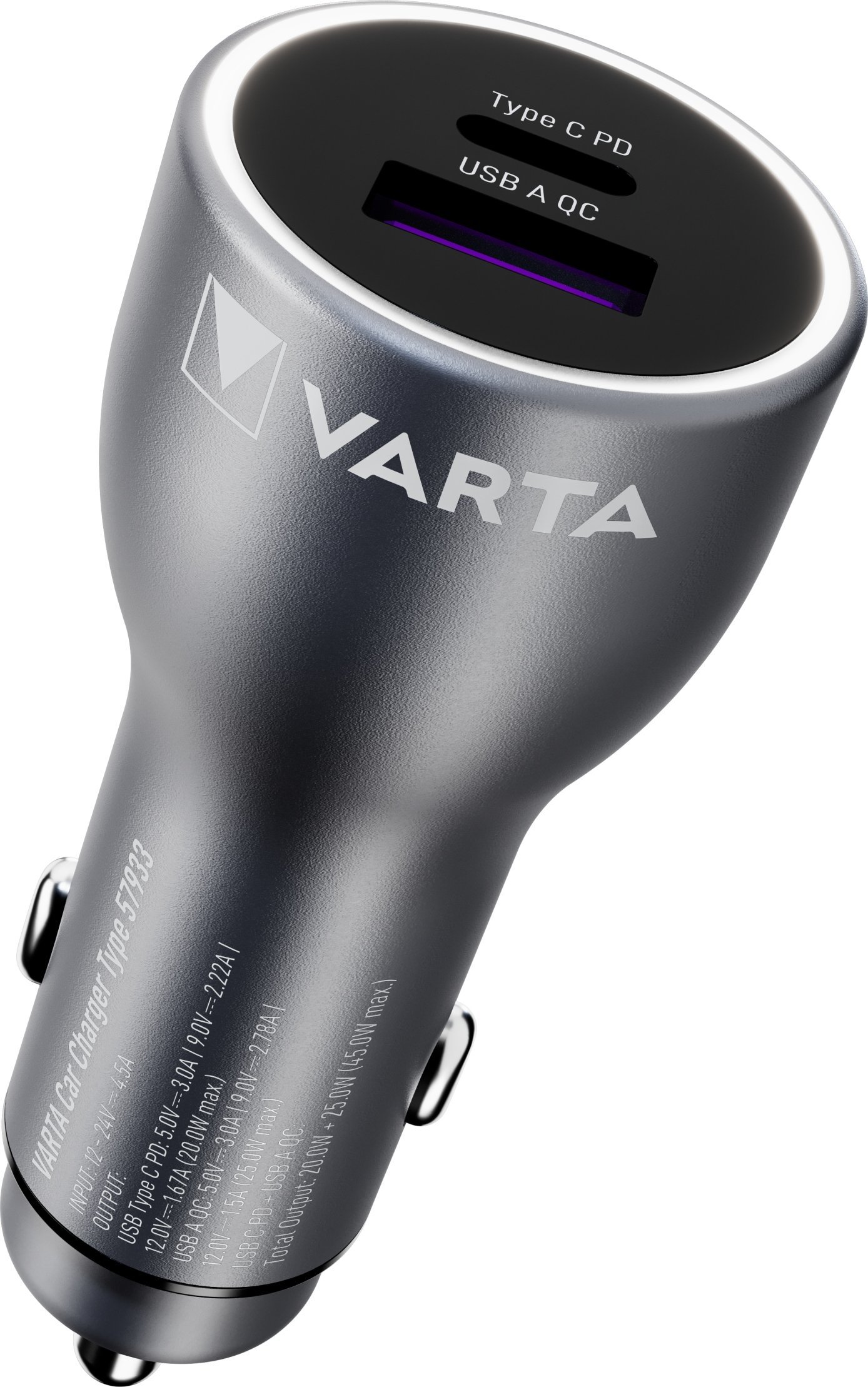 Karikues makine Varta 57933101111, 45W, 2x USB USB C Power Delivery, i zi