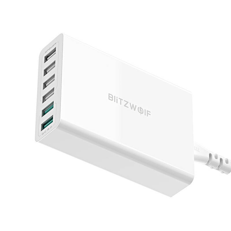 Karikues muri BlitzWolf BW-S15, 6x USB-A, Quick Charge 3.0, i bardhë