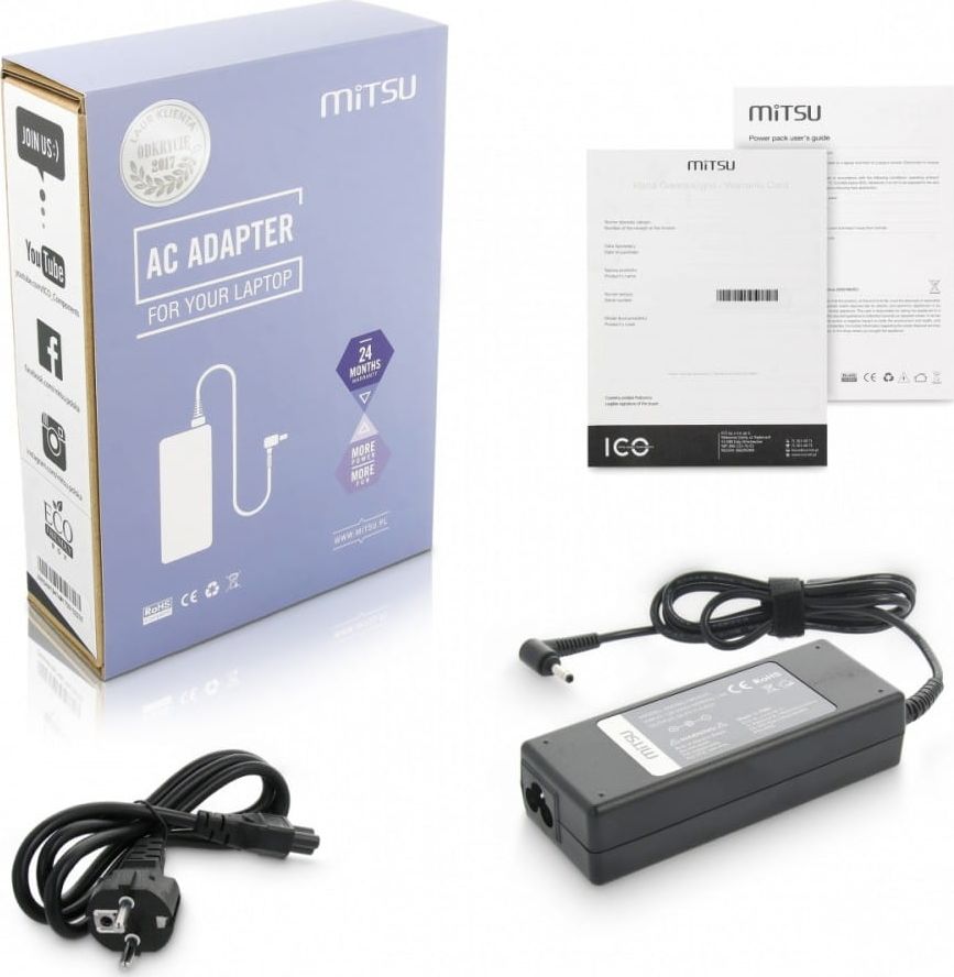 Karikues për laptop Mitsu 90W, 19.5V, 4.6A, i zi