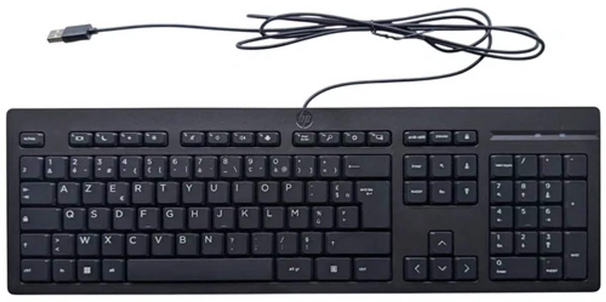 Tastierë HP Full-size AZERTY, me kabllo, layout FR, e zezë