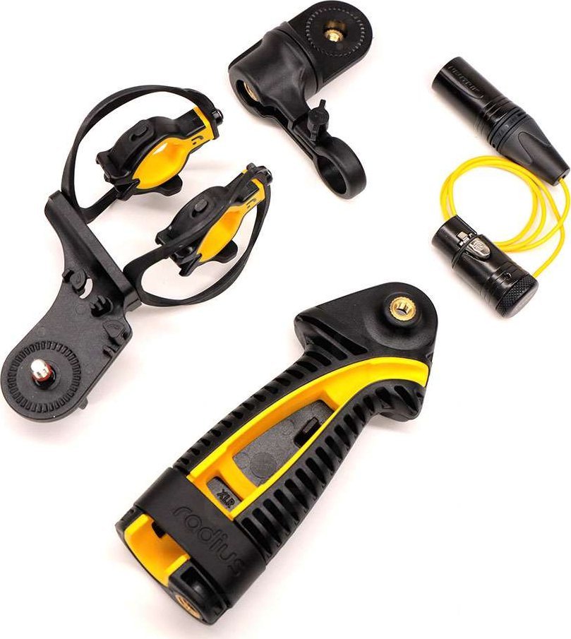 Mbajtëse shock mount për mikrofon shotgun Deity ASM2 Pro, me mbajtës XLR, për mikrofona 19–25 mm, e zezë