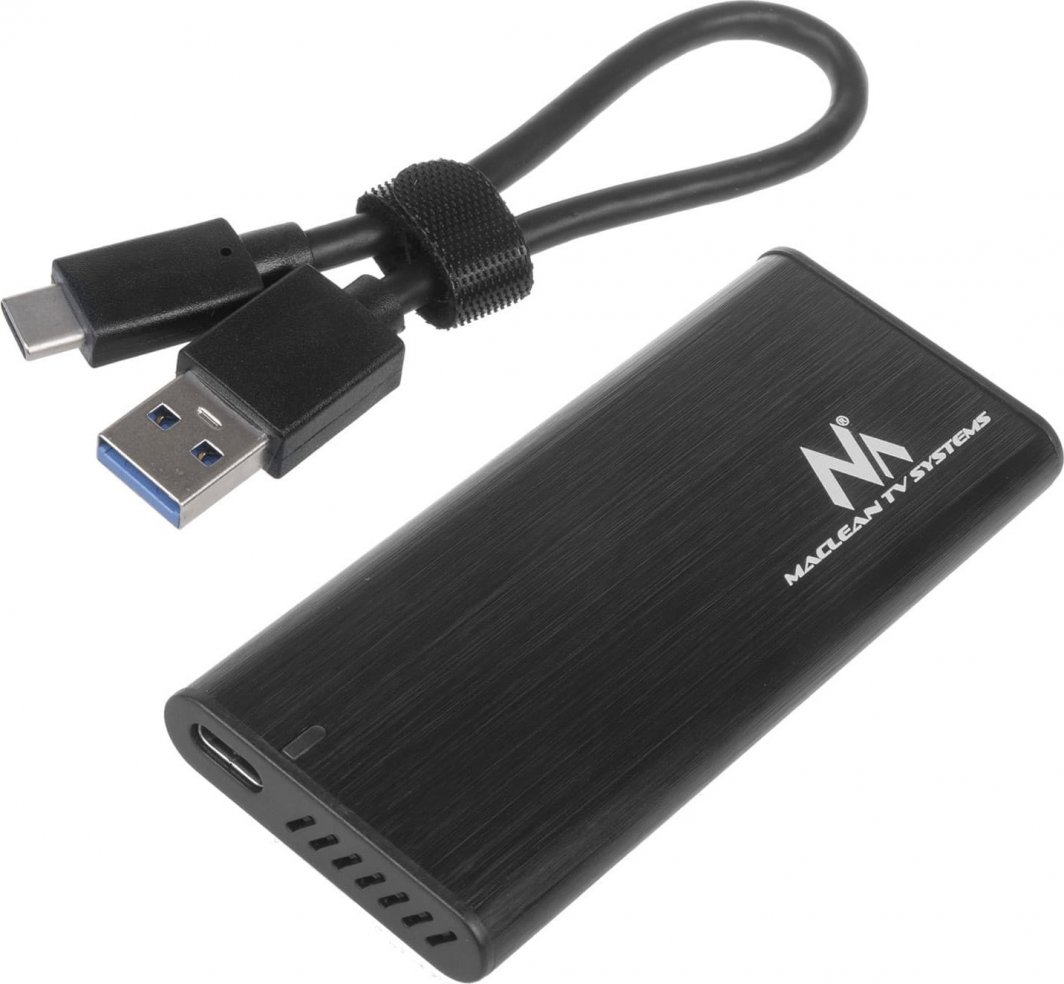 Kuti e jashtme për SSD M.2 Maclean Pocket MCE443, NVMe PCIe dhe SATA NGFF, USB 3.1, alumin