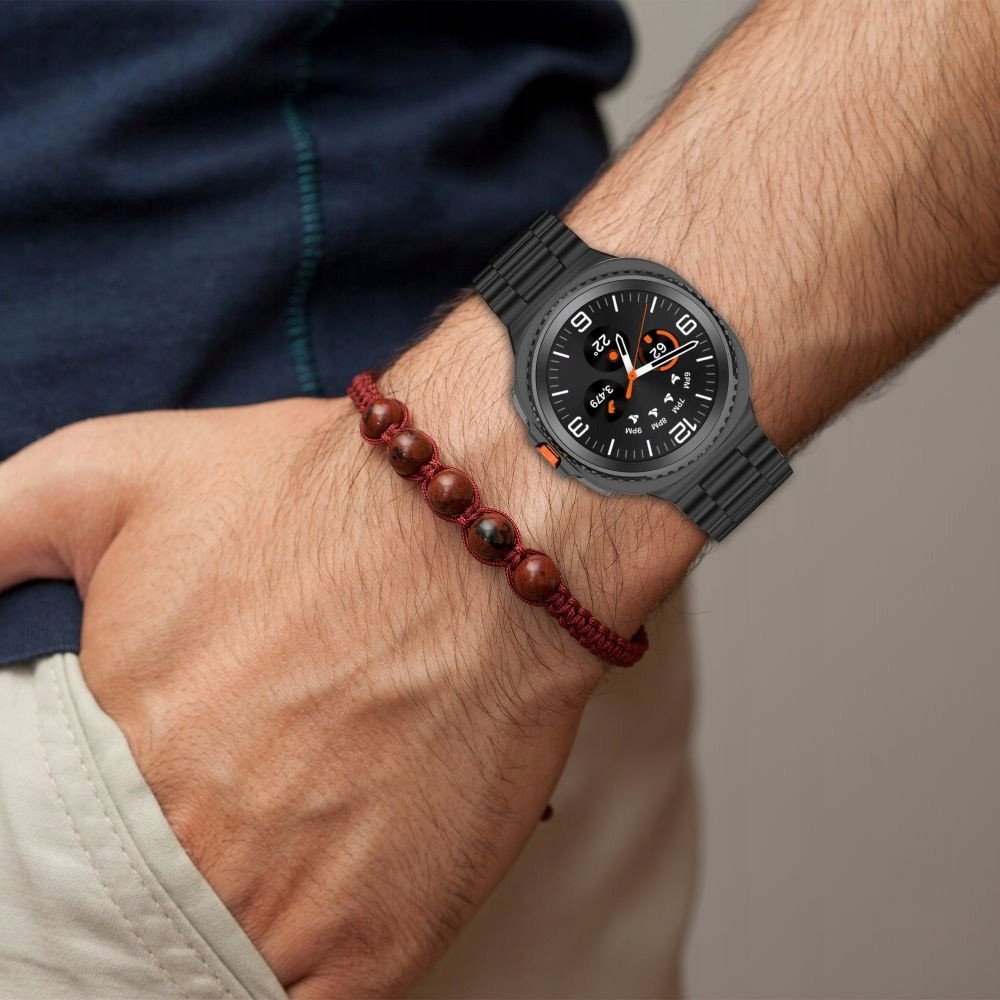 Rrip ore Tech-Protect Stainless Steel për Samsung Galaxy Watch 8 8 Classic, çelik inox, i zi