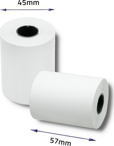 Rrollë termike Qoltec, 57x20 m, 55 g/m2, pa BPS, e bardhë