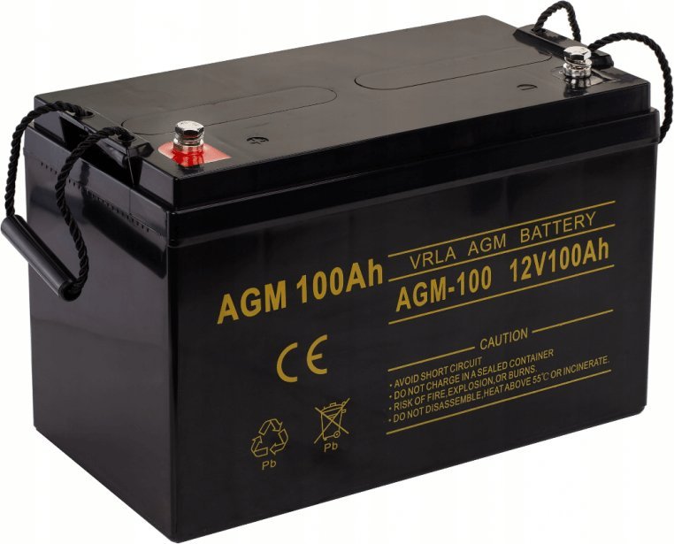 Bateri AGM Volt Poland 12V 100Ah, për UPS dhe kamper, gri