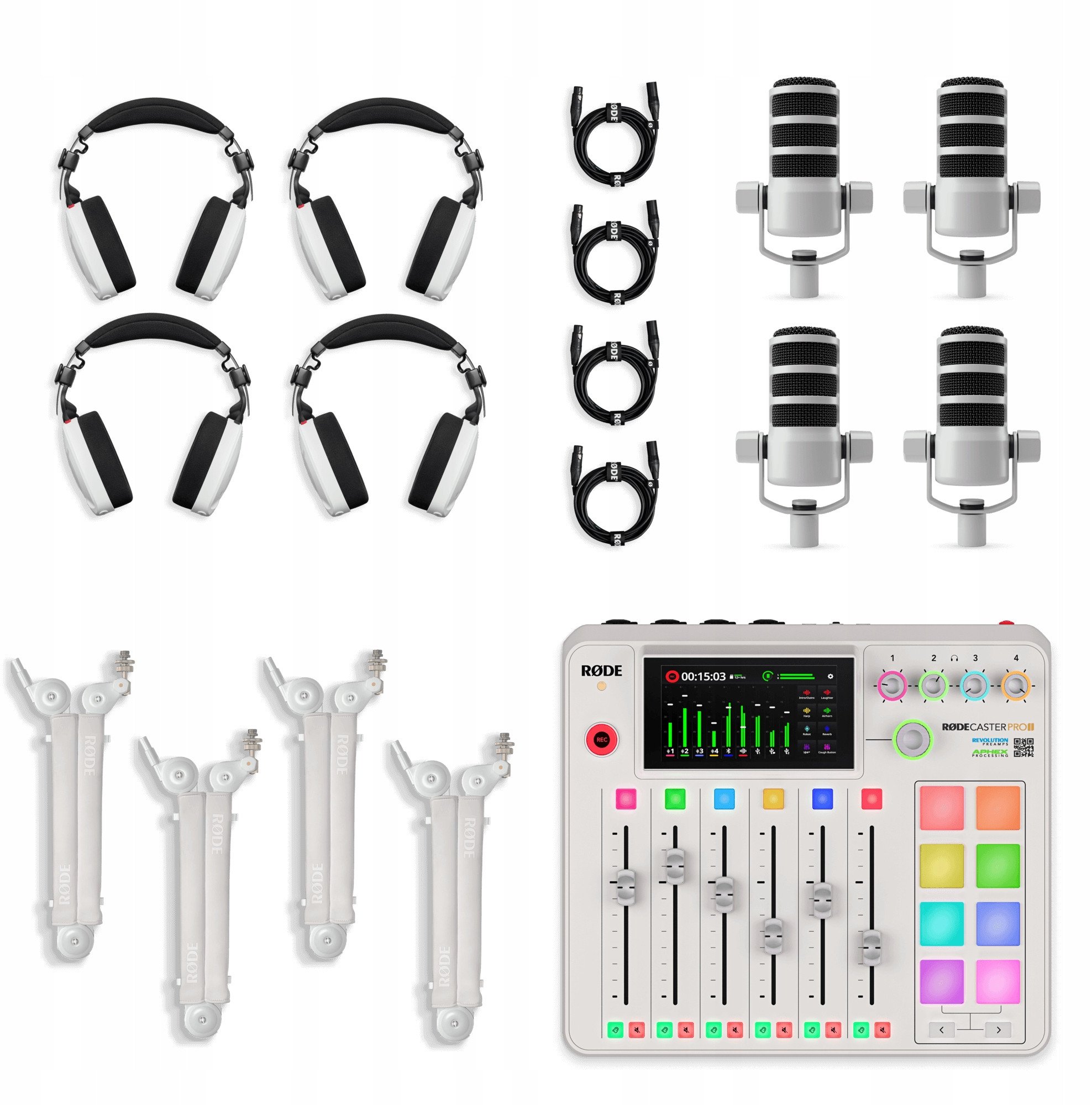 Set podcasti RODE Ultimate Podcaster Bundle, komplet profesional, e bardhë