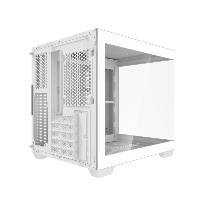 Kuti kompjuteri Darkflash C275P, M ATX, xham i temperuar, e bardhë