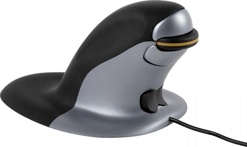 Maus Fellowes Penguin, wireless, USB, i zi dhe i argjendtë
