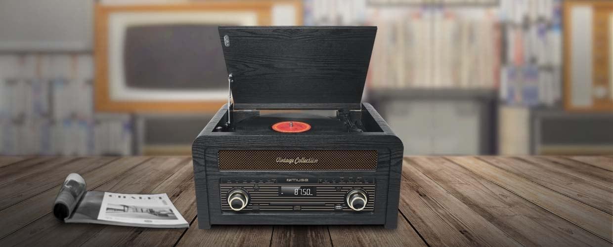 Sistem muzikor Muse MT-115W, gramafon, CD, Bluetooth, kafe