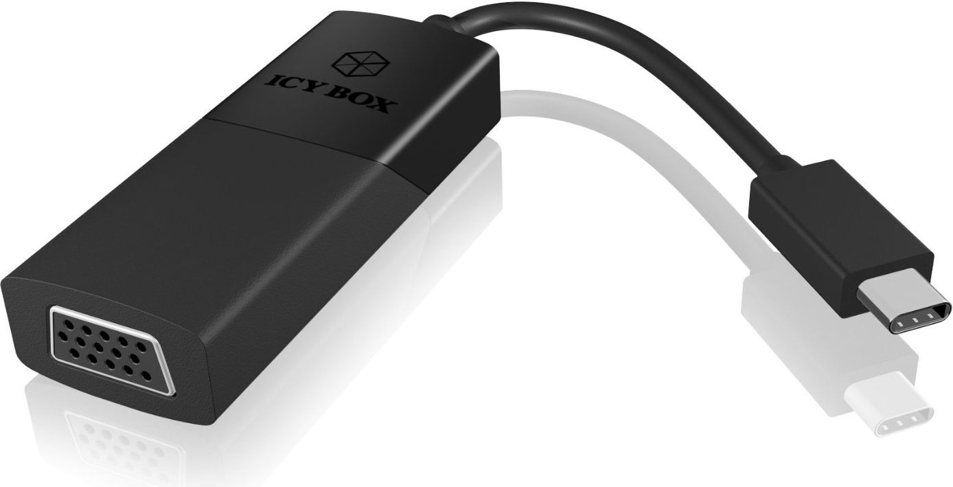 Adapter USB C në VGA Icy Box IB AC533 C, Full HD, i zi