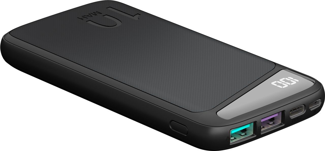Powerbank Wentronic Goobay Slimline 53935, 10000mAh, portativ, e zezë